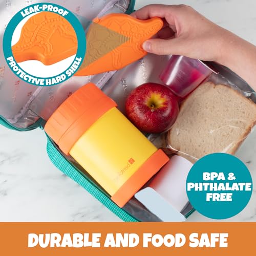 Kids Hard Ice Packs 3 Pack, Slim Reusable Freezer Packs for Lunch Boxes - color: Dinosaur