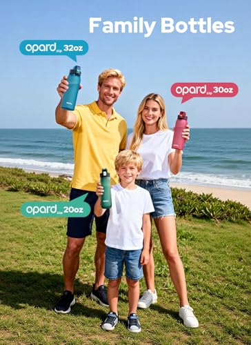 Opard Zip 30oz Plastic Water Bottle Dishwasher Safe, Leakproof Flip-Top Lid, BPA Free Tritan, Wide Mouth Reusable Sports Water Bottle for Gym Hiking Commuting Outdoor Travel and School - color: Clear Cream, style: 30 Ounces
