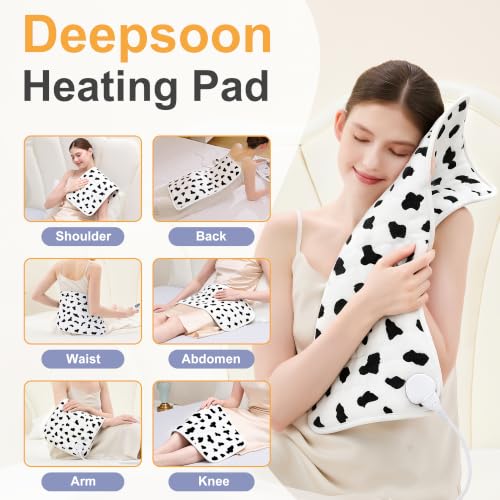 Heating Pad,Heated Blanket,Heating Pad for Back Neck,White,24x12 Inch - color: Whiteblack, size: 24x12 Inch