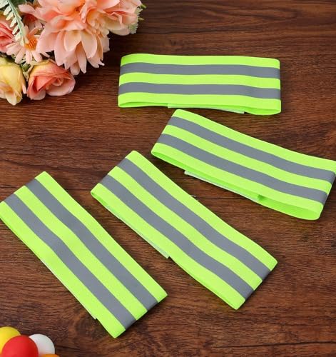 Reflective Bands, 6Pcs Reflective Arm Bands for Runners Adjustable Straps