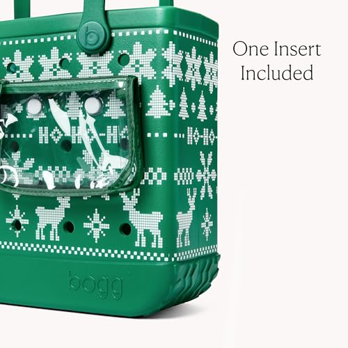 BOGG BAG Medium Tote – 15” x 12.5” x 5” – Essential Bags for Beach, Pool, Boat, Sports, Tailgating, Cruise, Travel - color: Ugly Sweater - Green