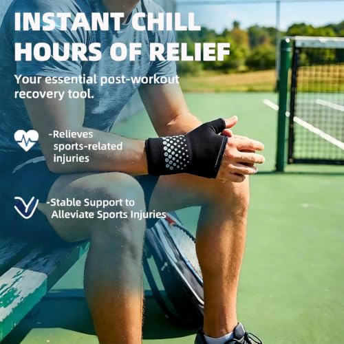 Thumb & Wrist Ice Pack Wrap, Thickened Ice Gel Pad, Reusable Hand Ice Pack with Long-Lasting Hot & Cold Therapy for Carpal Tunnel Relief, Arthritis Pain, Post-Surgery, Computer Overuse Recovery - color: Black, size: S/M