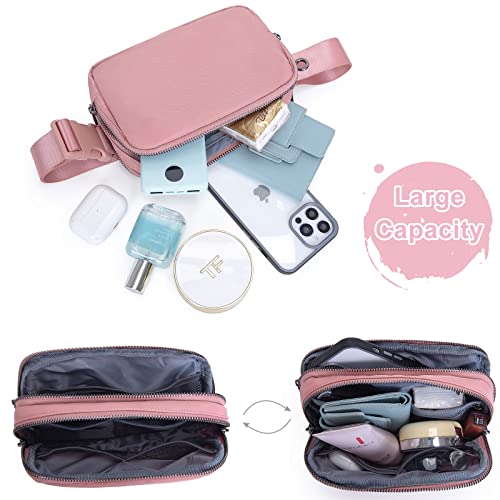 AROME Mini Belt Bag for Women Men Fashion Waist Packs Fanny Pack - color: Pink