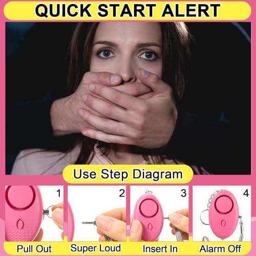 Kanayu 76 Pcs Personal Alarm Bulk 130DB Safe Sound Emergency Safety Self Defense Security Alert Keychain with Led Light Personal Protection Alarm for Women Girls Kids Elderly (Pink Color) - color: Pink Colors