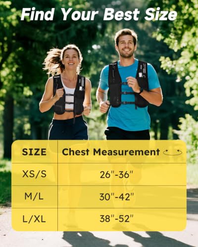 MOKURA Running Vest for Women Men with 500ML Soft Flask & Phone Holder - color: Black, size: Medium