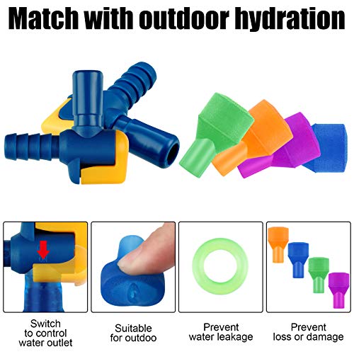Skylety 8 Pcs Bite Valve Replacement Silicone Mouthpieces, Colorful