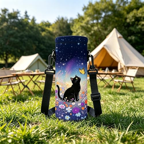 Neoprene Water Bottle Carrier Bag with Adjustable Strap, Insulated Bottle Holder for 24oz Bottles, Lightweight & Washable Bottle Sling for Walking, Hiking, Gym - color: XM-SHT-004
