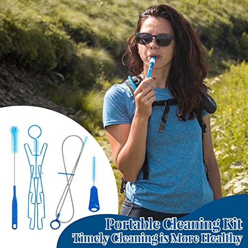 Roshtia 4 Sets Hydration Bladder Cleaning Kit Including Small Brush Big Brush Collapsible Frame Flexible Long Bladder Brush