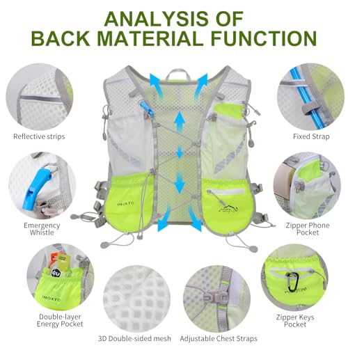 IX INOXTO Running Vest Hydration Backpack, Lightweight Running Backpack - color: Green