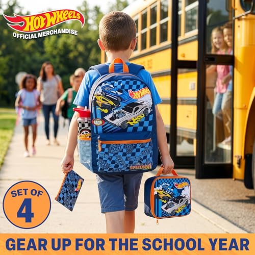 Get Trend Hot Wheels Boys Backpack, 4 Piece Set - color: Multi Hot Wheels