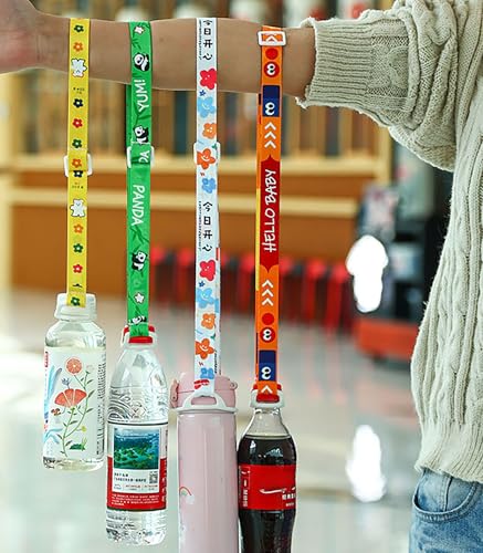 Mineral Water Shoulder Strap, 2 Pcs Silicone 22 Inch Adjustable Length for Carrying a Water Bottle Outdoors