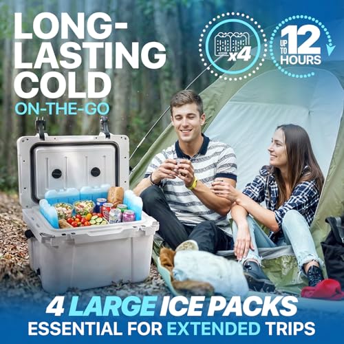 4 Pack Reusable Extra Large Ice Packs for Cooler, Long Lasting Freezer Packs for Camping, Beach, and Road Trips, Cooler Ice Packs BPA-Free Non-Toxic, 10.28"x 7.80" - size: Large 4-pack