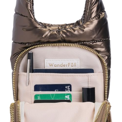 WanderFull Original HydroBag Crossbody Water Bottle Holder with Phone Pocket, Fits Water Bottles up to 32 oz - color: Bronze