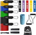 WHATAFIT Resistance Bands with Handles, 150 lb Exercise Bands Set - color: Assorted