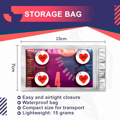 4 Race Bib Magnets for Runners, Race Bib Clips, No Pins, I Love Run - color: I Love Run
