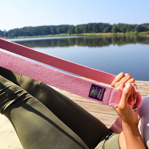Extra-Wide 2 Inch Cotton Yoga Strap: Stretching, Physical Therapy, Exercise - color: Pink, size: 8 feet