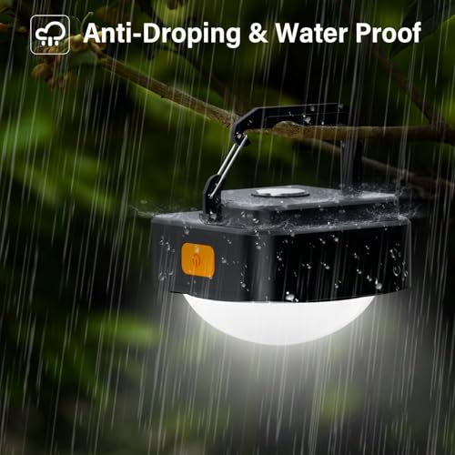 FLY2SKY 3 Pack LED Rechargeable Camping Lights Tent Lantern Mini Emergency - style: 3 Pcs Black
