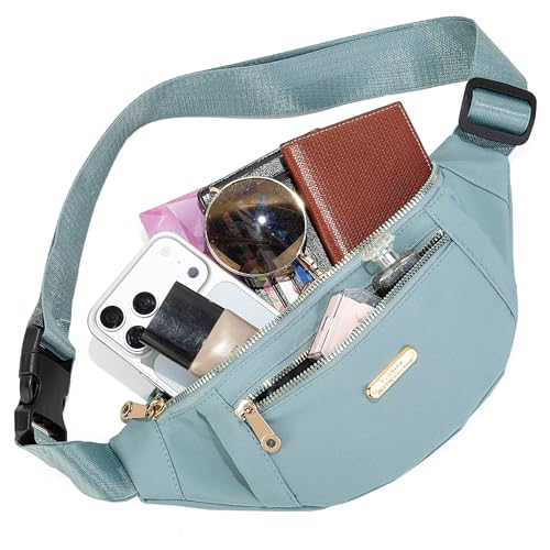 Fanny Pack Waist Pack for Women, Crossbody Purses Belt Bag for Running Sports Travel Hiking - Light Blue - color: D Light Blue