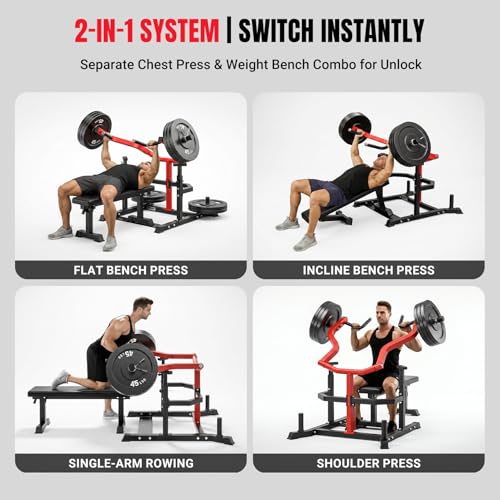 Multi-Function Compact Weight Bench Set Home Gym - color: Red-Black