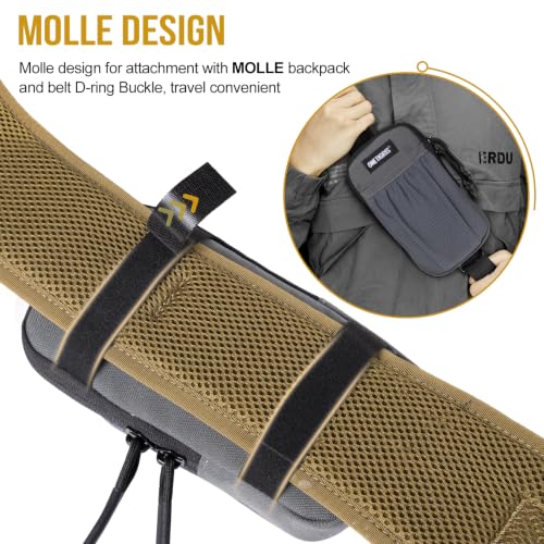 ONETIGRIS Backpack Strap Pouch, MOLLE Phone Holster for Backpack & Belt - color: Grey