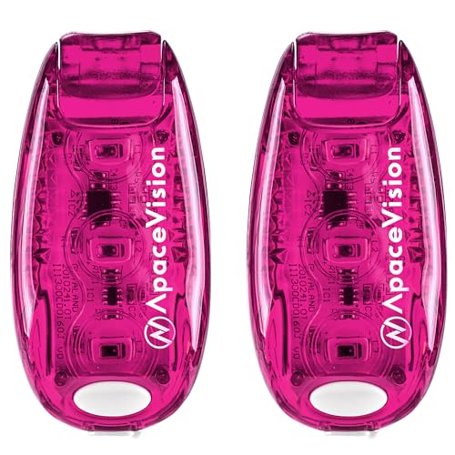 EverLightFX USB Rechargeable LED Safety Light 2 Pack, Clip On Strobe Light - color: Pink