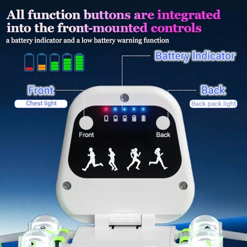 Reflective Running Vest: Rechargeable LED Running Gear with 3 Modes and 7 Colors, Adjustable Running Lights for Runners, Reflective Safety Vest for Night Running