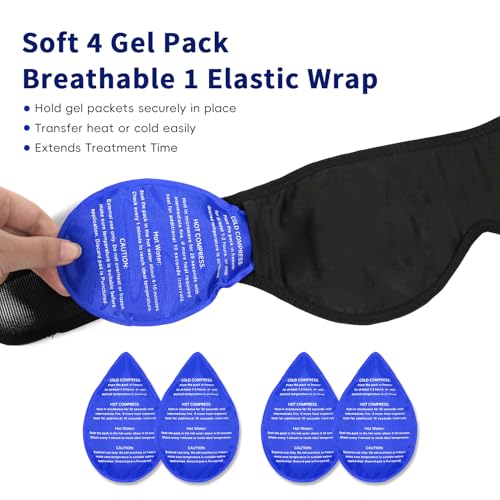 Wisdom Teeth Ice Pack Head Wrap for Pain Relief - Cold Hot Therapy for Face - color: Black