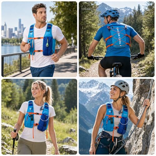 Cooling Vest for Men Women, Hydration Vest for Running Hiking (Blue, One-Size)