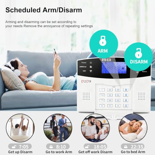 24pcs Home Burglar Alarm System Wireless DIY, 4G GSM WiFi, No Monthly Fee,Home Security with App Alert