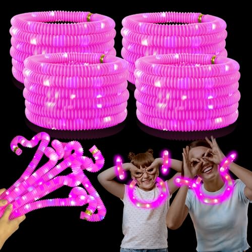 12-24 PCS Pink Glow Sticks Halloween Party Favors Toys for Kids Adults - style: Pink