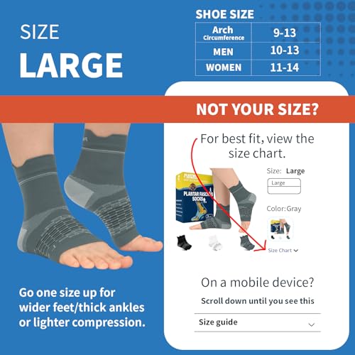3 Pairs Plantar Fasciitis Socks Ankle Compression Sleeve with Arch Support - color: 1 Black+1 White+1 Gray（3 pairs）, size: Large