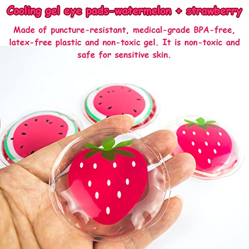 Hot and Cold Eye Pads, Reusable Eye Patches - color: Watermelons+strawberrys