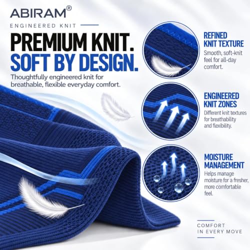 ABIRAM Ankle Brace Compression Sleeve with Adjustable Support Strap - color: Blue, size: X-Large