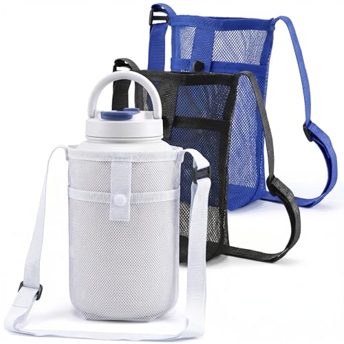 SynHHergyx 3 PCS Adjustable Mesh Water Bottle Holder with Strap and Pocket