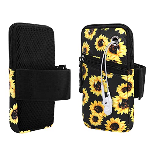 Cell Phone Armbands Pouch for Women Running Bag Compatible with Cellphone 6.28 Inches Full-Screen, Sunflower - color: Sunflower