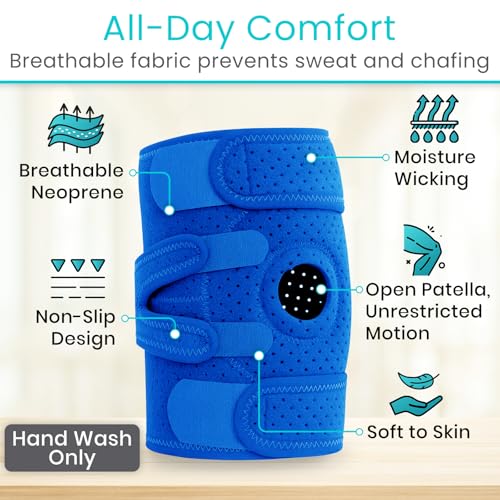 Vive Knee Brace for Meniscus Tear - ACL & Patella Support for Men, Women - color: Blue