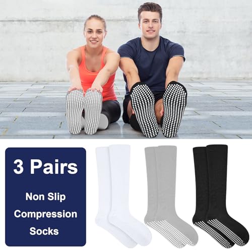3 Pair Non Slip Compression Socks Women Men - color: Cool Tone, style: Minimalist
