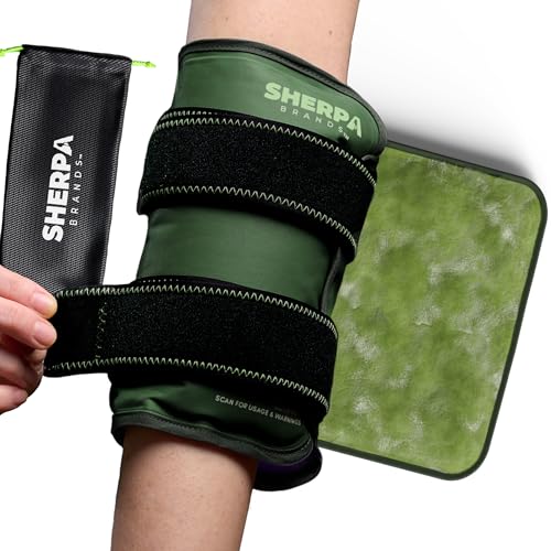 Medium Gel Ice Pack Wrap with Straps, Stretchable 8" x 23" - style: Green