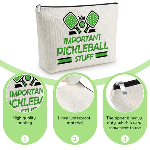 Pickleball Lover Makeup Bag Pickleball Gifts for Women Player Team Mom Coaches Friends Sports Lover Pickleballs Themed Gift Friendship Cosmetic Bag Christmas Birthday Graduation Travel Pouch - color: Pickleball Makeup Bag