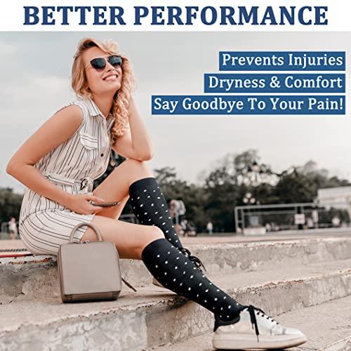 FEYHAY Copper Compression Socks (3 Pairs) 15-20 mmHg Circulation is Best Athletic & Daily for Men & Women, Running, Climbing - color: 10 Stripe, size: Large-X-Large