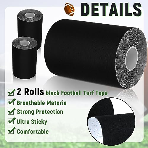 Jenaai 2 Roll Football Turf Tape 33ft Sport Turf Tape, Black - color: Black