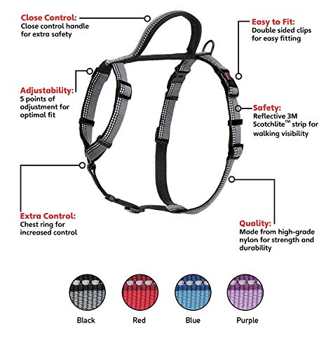 Halti Dog Walking Harness | Size M, Black | Ideal for Puppy Walks - color: Black/Grey, size: Medium