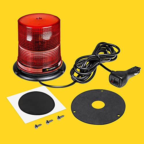 LAMPHUS Aura 7 Inch 12W Red LED Beacon Warning Strobe Light For Trucks - color: Red, size: 7"