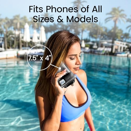AquaVault Floating Waterproof Phone Pouch Case Universal for iPhone Android - color: Black
