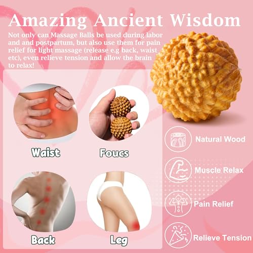2pcs Acupressure Ball, Birthing Comb, Natural Labor and Delivery Essentials