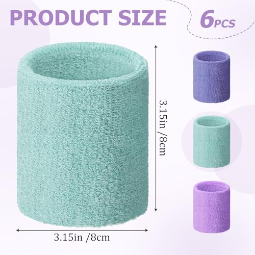 WILLBOND Wrist Sweatbands - color: Light Purple, Light Lavender, Sky Blue
