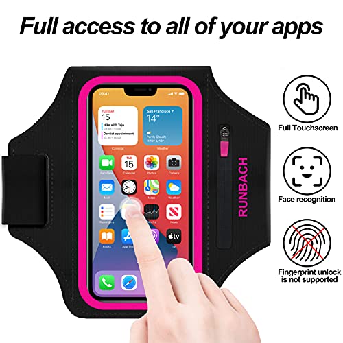 Armband for iPhone 17 Pro Max/16 Pro Max/16 Plus/15 Pro Max/15 Plus/iPhone 14,13,12,11 Pro Max/XS Max,Water Resistant Sport Armband with Zipper Slot for Airpods and Keys (Pink) - color: Pink