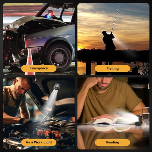 Mini EDC Flashlight, Small Powerful Keychain Flashlight with Sidelight, High Lumens 800lm, USB-C Rechargeable, Keychain Light with Clip - 8 Mode, IPX4 Waterproof, for Hiking, Running, Black