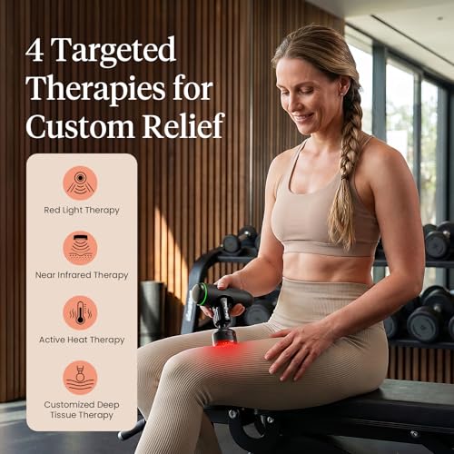 BOB AND BRAD Q2 Ultra Max Mini Massage Gun with Red Light, 5-11mm Amplitude - color: Obsidian Black