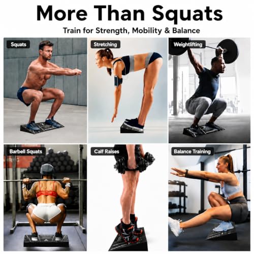 Squat Wedge Block, One-Piece Heel Elevated Slant Board for Squats